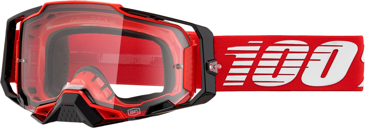 100-Percent Armega Goggle RED Clear Lens (50004-00033)