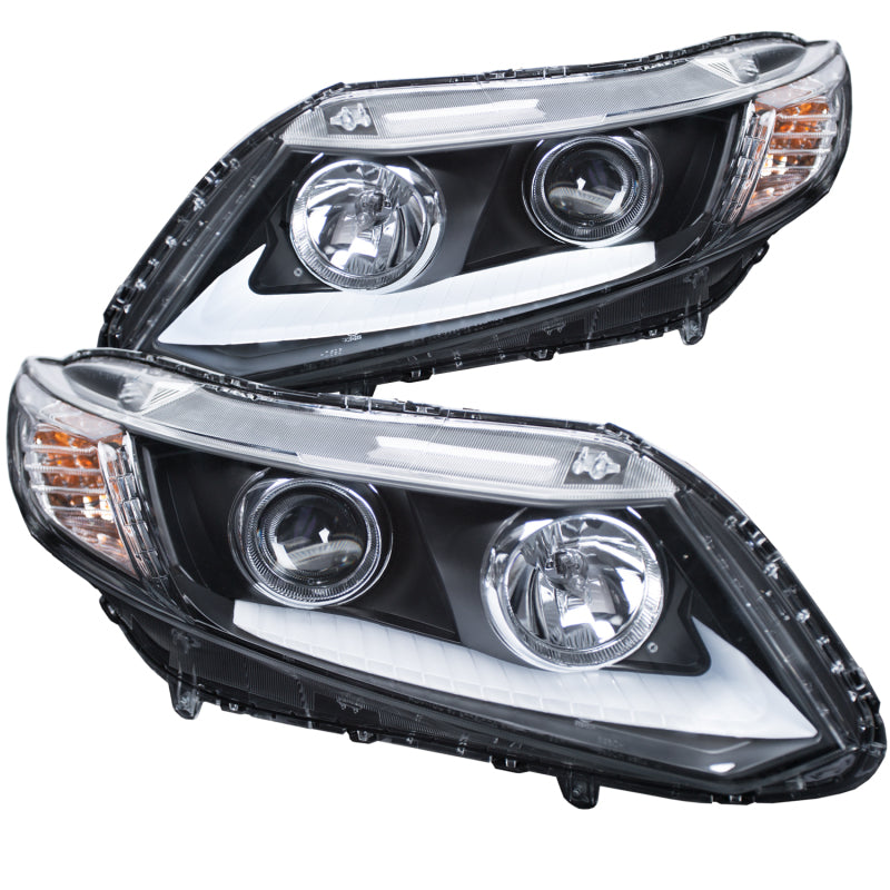 Faros delanteros con proyector ANZO 2012-2015 Honda Civic con barra en U cromada