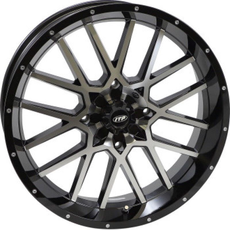 ITP Hurricane 20x6.5 / 4x156 BP / 4+2.5 Offset Gloss Black w/ Milled Edges Wheel