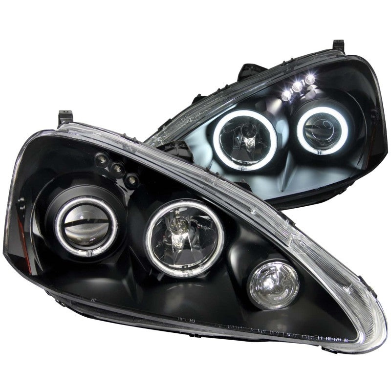 Faros delanteros con proyector ANZO 2005-2006 Acura Rsx con Halo negro