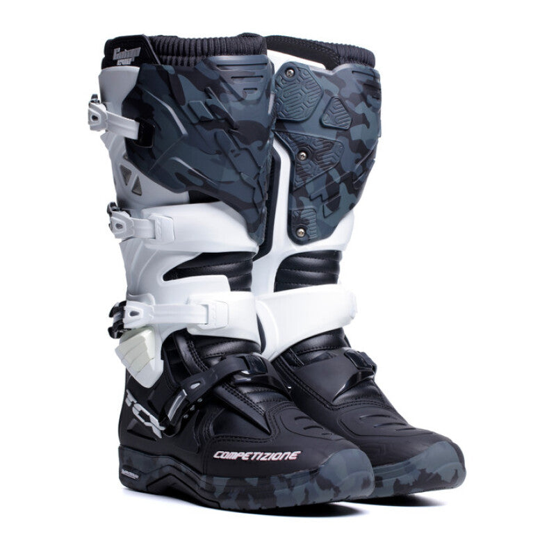 Bota Michelin TCX Comp Evo 2 negra, blanca y camuflaje Talla 46