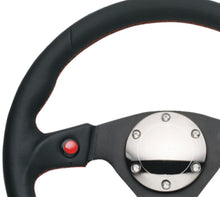 Cargar imagen en el visor de la galería, NRG Reinforced Steering Wheel (320mm) Blk Leather w/Dual Buttons