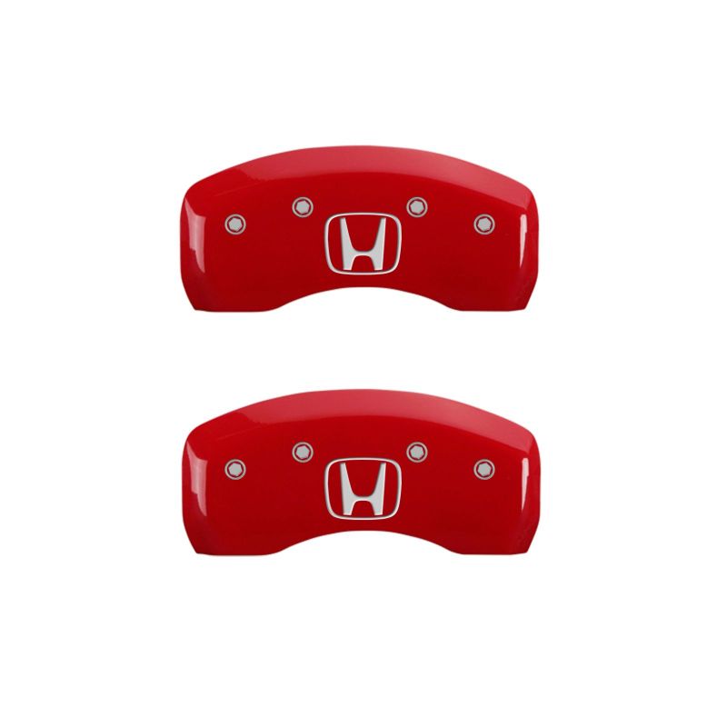 MGP Red Caliper Covers Engraved Honda Front H Logo Rear — Fits 2016-2017 Honda Accord