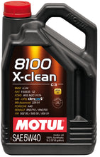 Cargar imagen en el visor de la galería, Motul 5L Synthetic Engine Oil 8100 5W40 X-CLEAN C3 -505 01-502 00-505 00-LL04