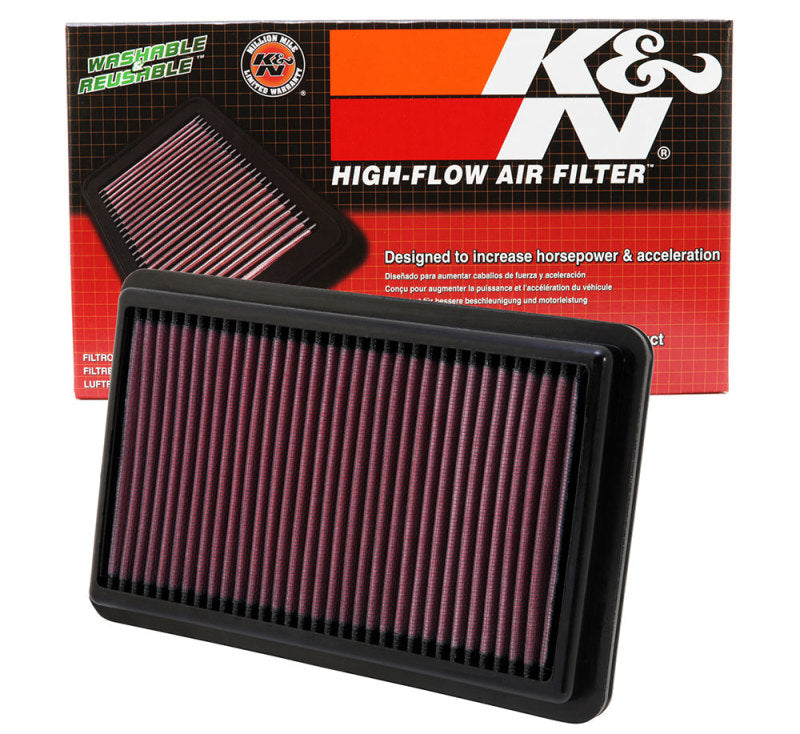 K&N Replacement Air Filter 10.188in L x 6.375in W x 1.063in H — Fits 12-15 Honda Civic Si, 13-15 Acura ILX