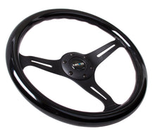 Cargar imagen en el visor de la galería, NRG Classic Wood Grain Steering Wheel (350mm) Black Paint Grip w/Black 3-Spoke Center