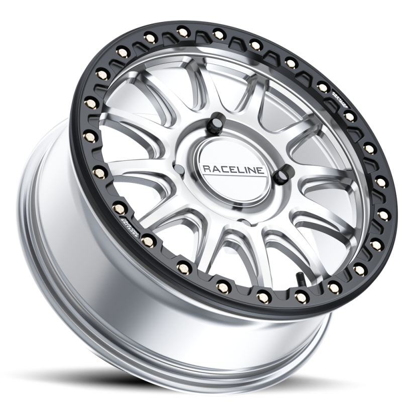 Raceline A14SB Alpha 15x7in /  BP / 25mm Offset / 68mm Bore - Hyper Silver w/Black Ring