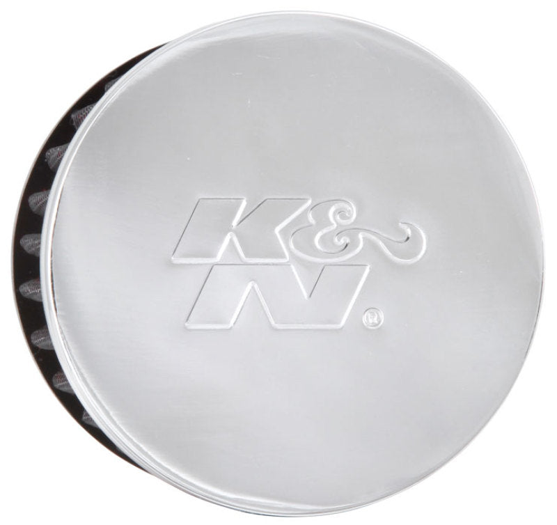 K&N 62-1460 Crankcase Vent Filter - 1.5in Flange ID x 3in OD x 2.5in H Chrome Top