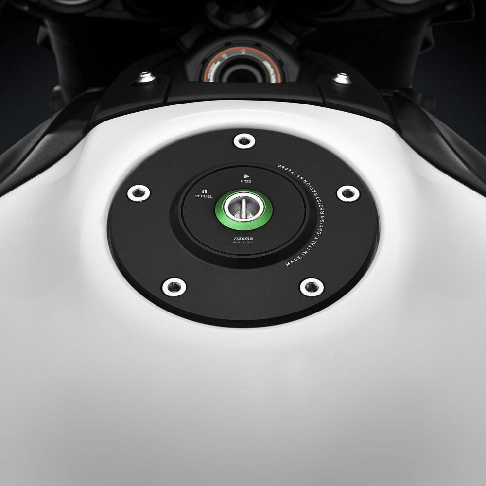 Rizoma GAS CAP Locking Black/Green KAW (TF011B)