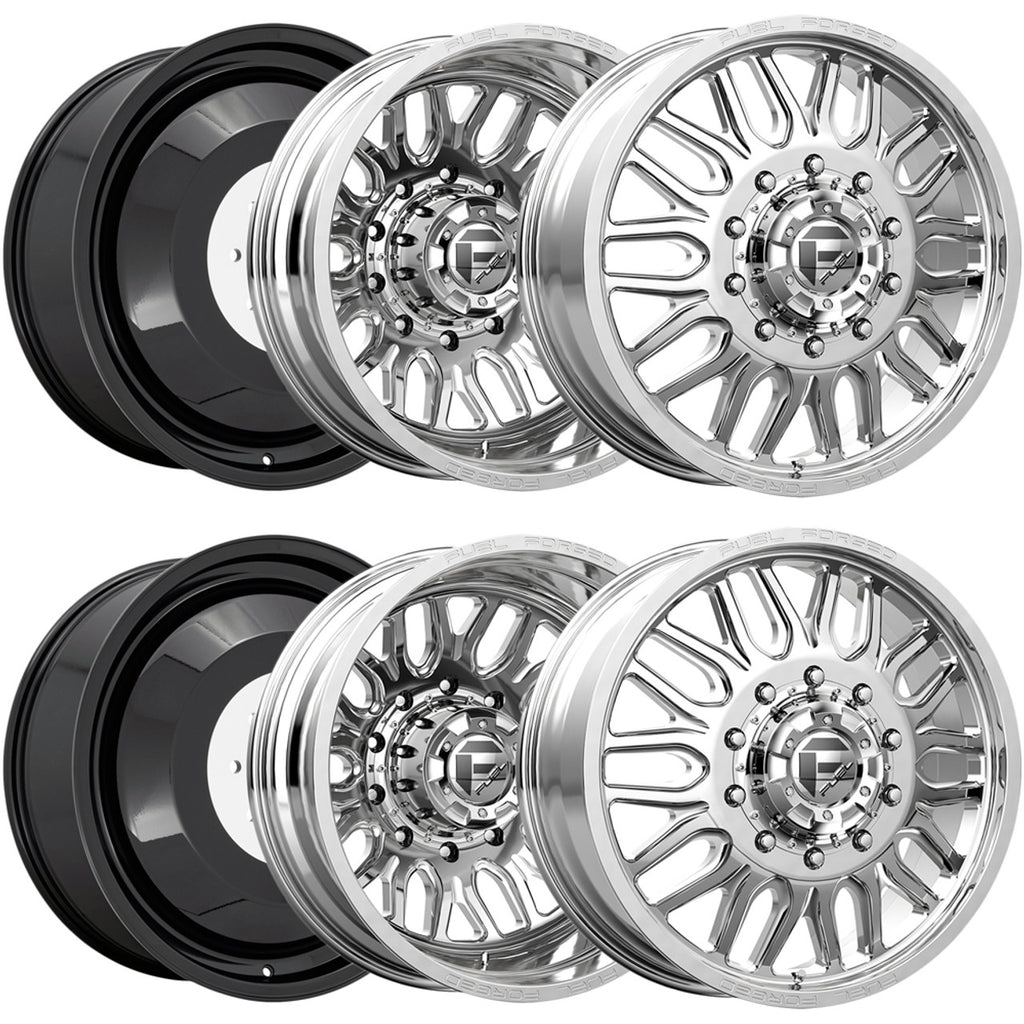 Fuel FFC66 Dually 10x225 Polished Wheels Set of 6