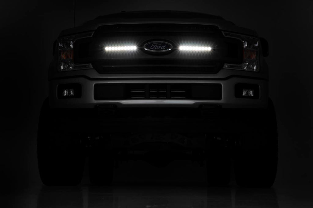 LED Light Kit | Grille Mount | 10" Black Slimline Pair | Ford F-150 (18-20)