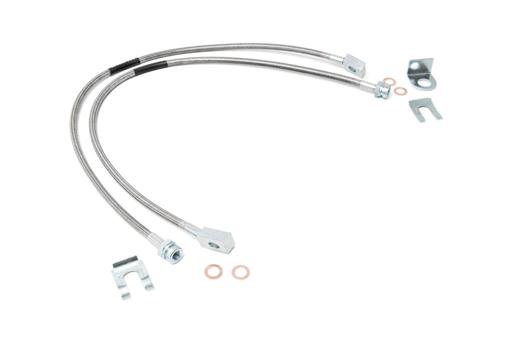 Brake Lines | Stainless | FR | 4-6" Lift | Jeep Cherokee XJ (84-01)/Wrangler TJ (97-06) 