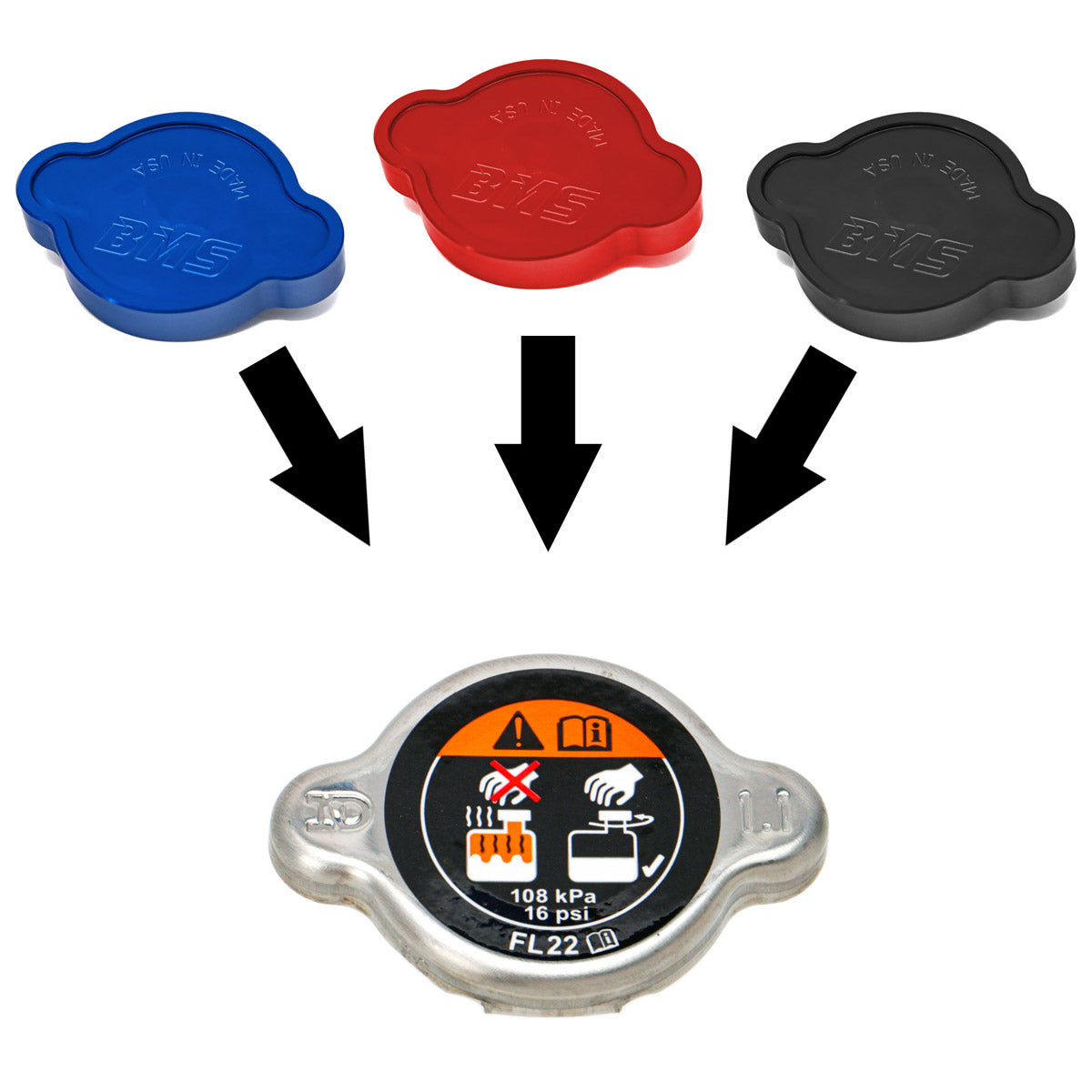 Billet Radiator Cap Cover for Mazda - view 5
