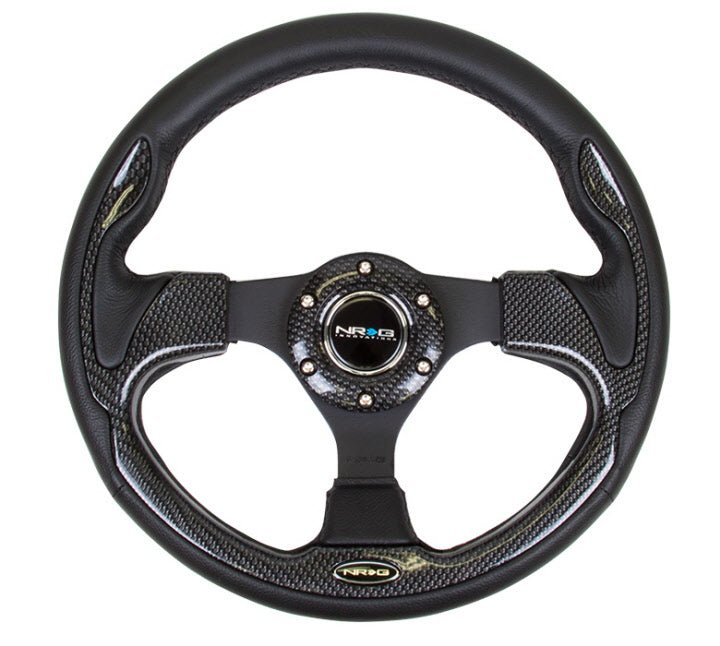 NRG Reinforced Steering Wheel 320mm Sport w/Carbon Fiber Look Trim (Same As RST-001CFL)