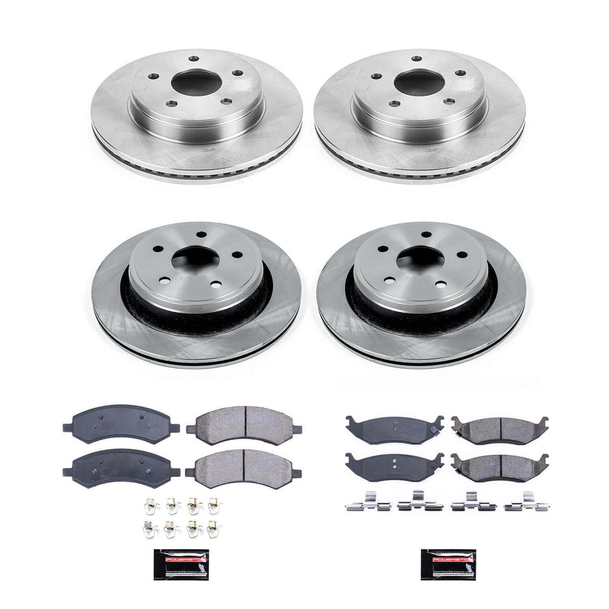 Power Stop Z17 Autospecialty Front & Rear Brake Kit — Fits 2007-2009 Chrysler Aspen, Dodge Durango, Ram 1500