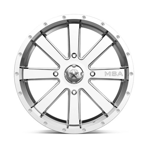 MSA M34 Flash 22x7 4x156 Chrome Wheel — 0mm Offset, 1000lb Load